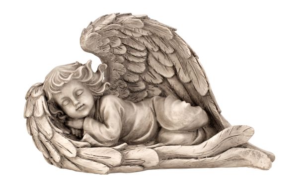 Anjel spiaci v krídlach19x30cm