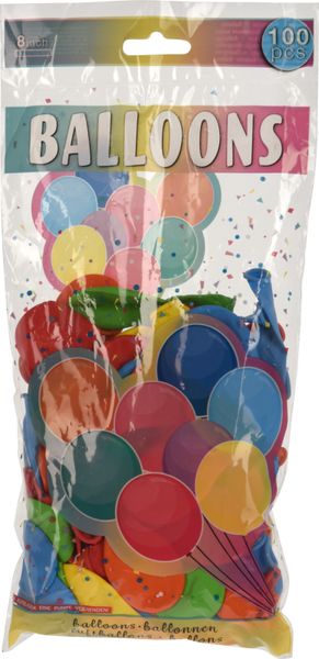 Balóny farebné 100ks mix