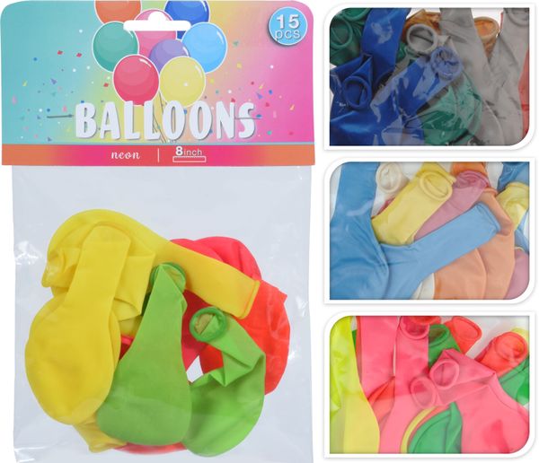 Balóny farebné 15ks mix