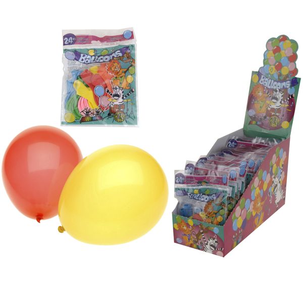Balóny farebné 24ks mix