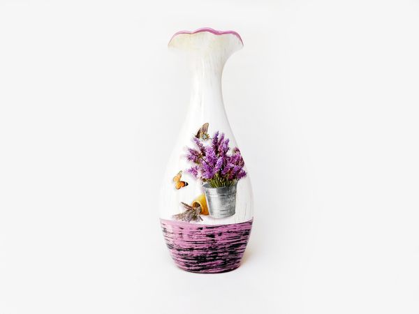 Váza s dekorom levanduľa 25cm